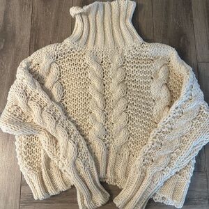 Cozy Cream Cable Knit Turtleneck Sweater